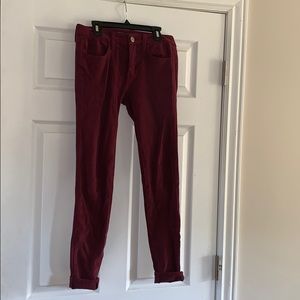 American Eagle maroon jeggings, size 2